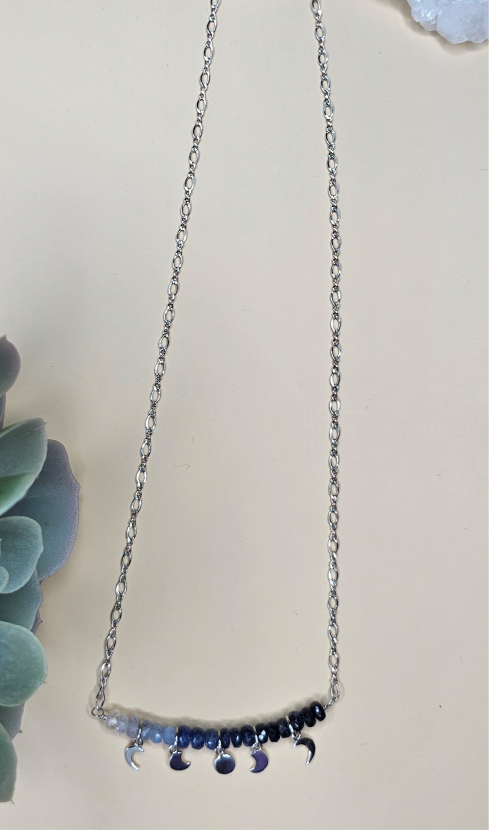 Starlit Sapphire Moonphase Necklace
