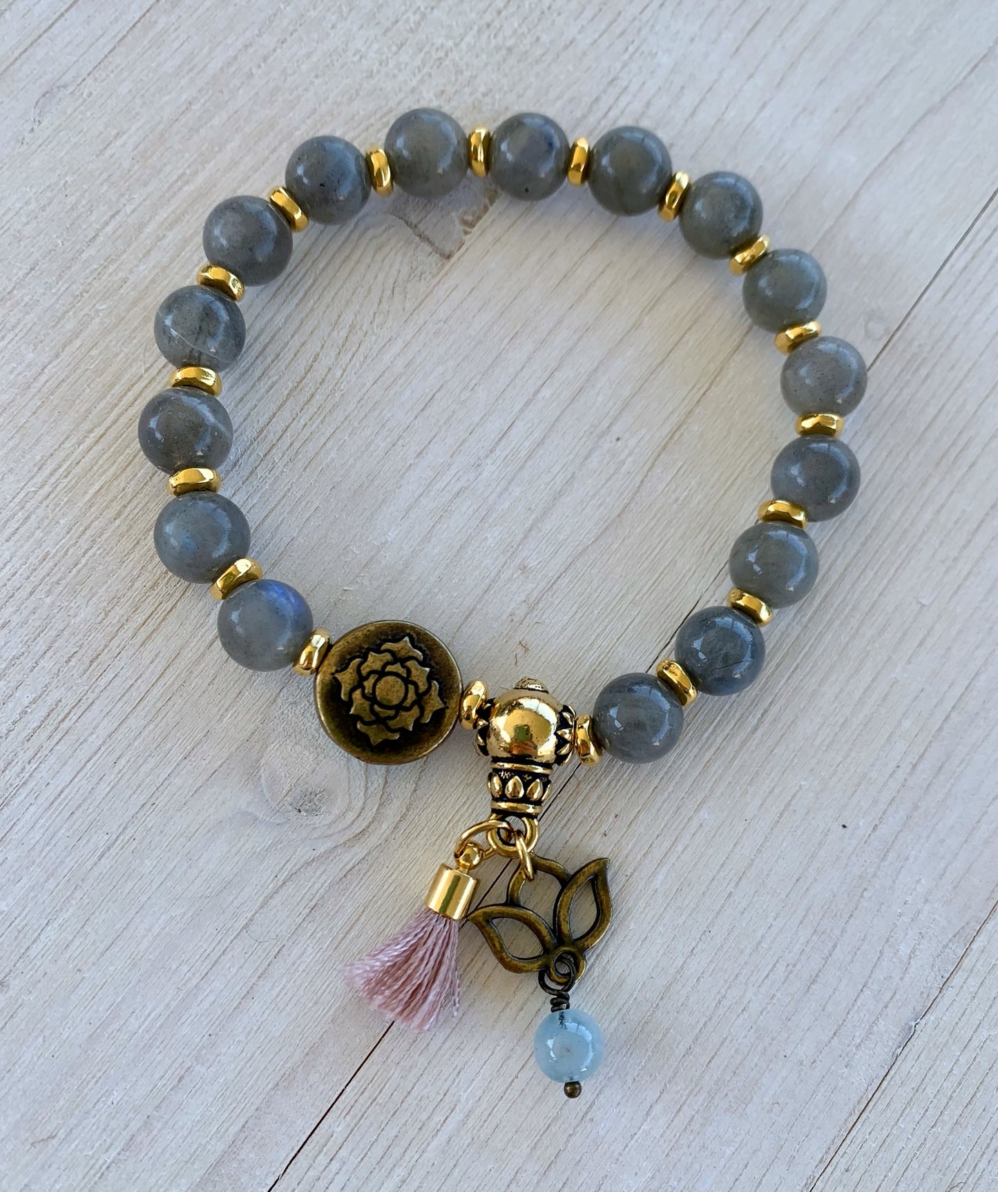 Labradorite and Aquamarine bracelets