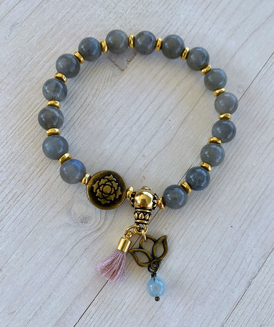 Labradorite and Aquamarine bracelets