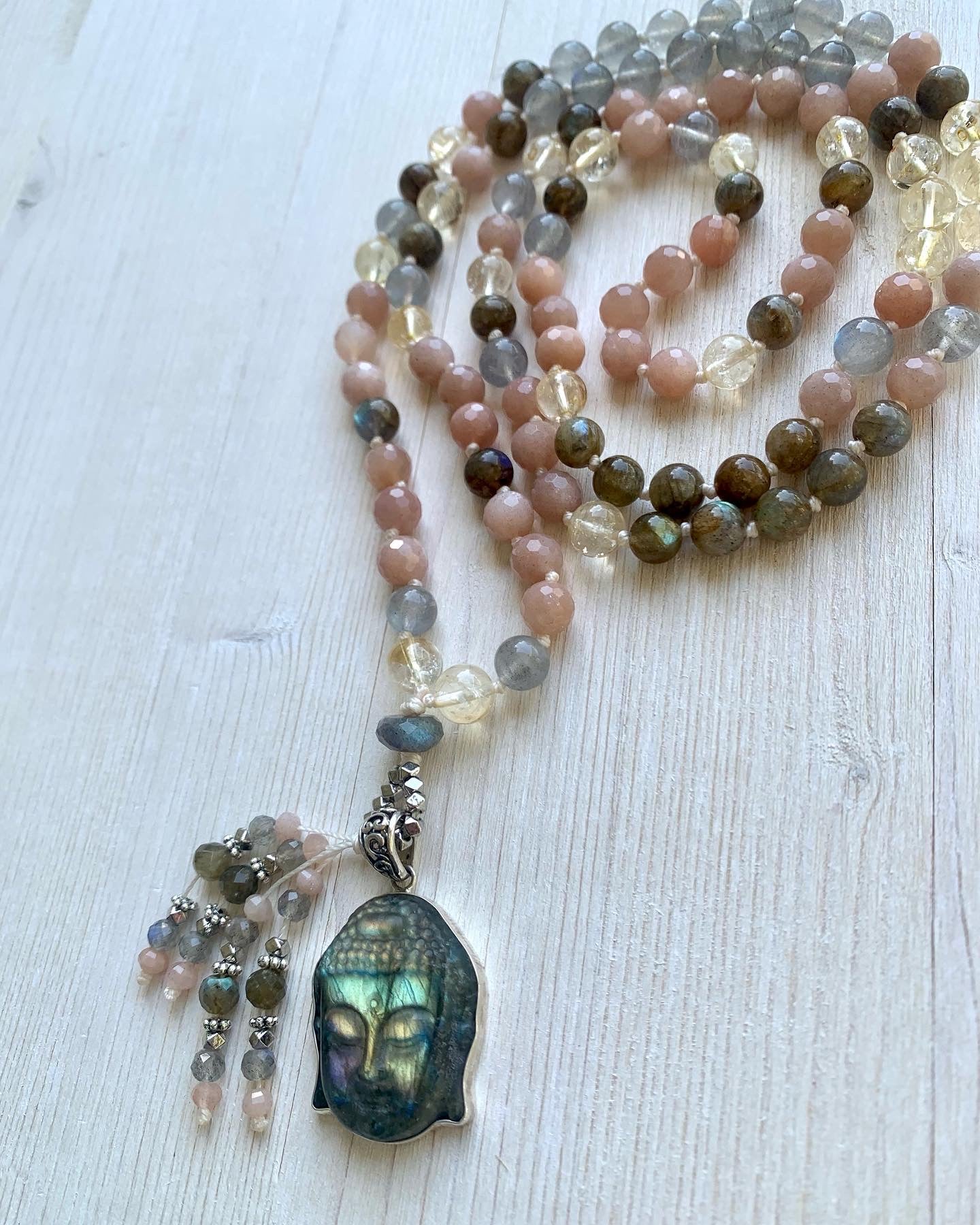 Moonstone Labradorite mala