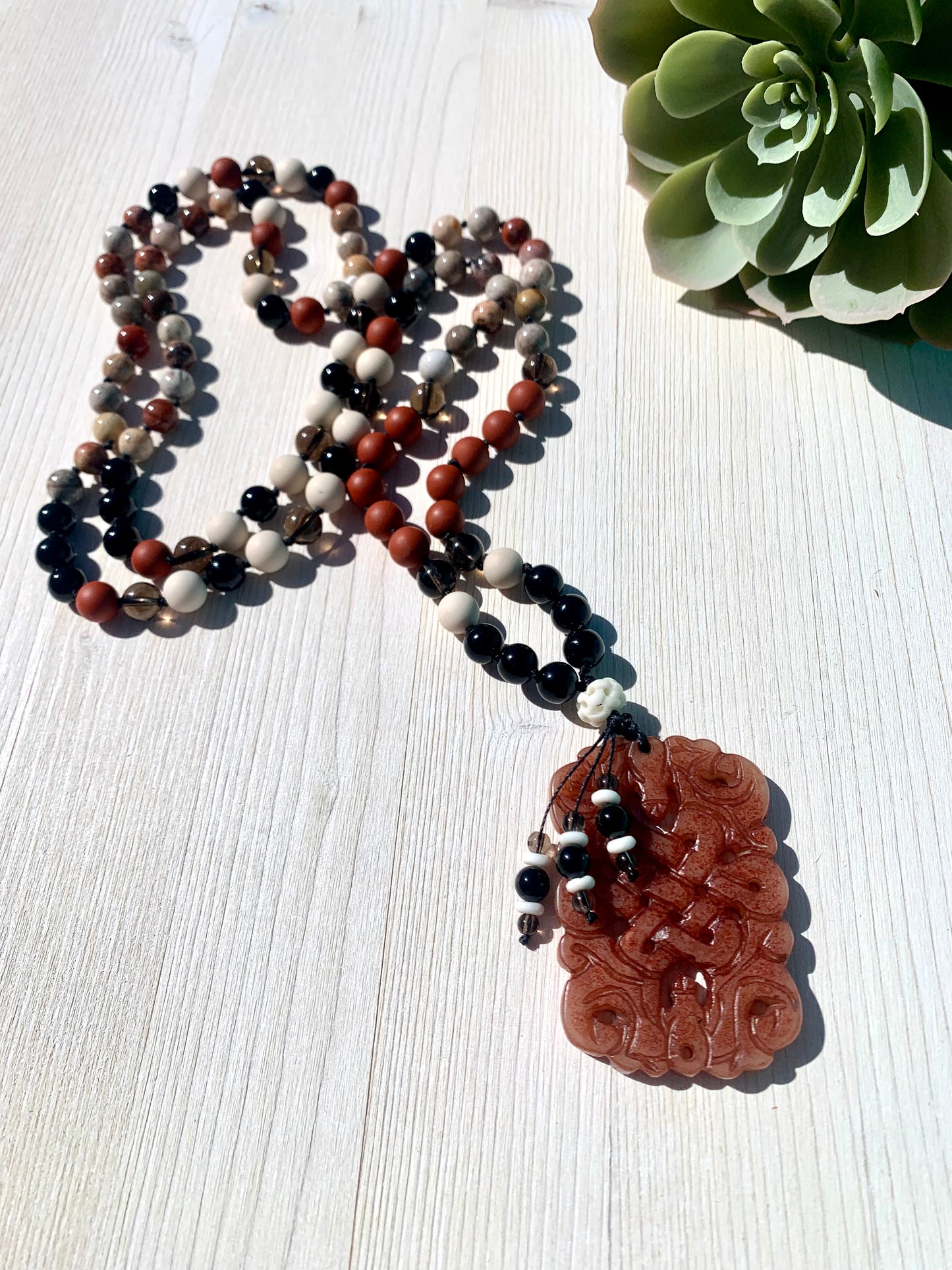 Carved Jade Mala