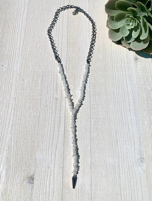 Moonstone Lariat Necklace