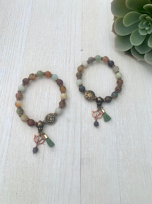 Jade and Garnet Bracelet