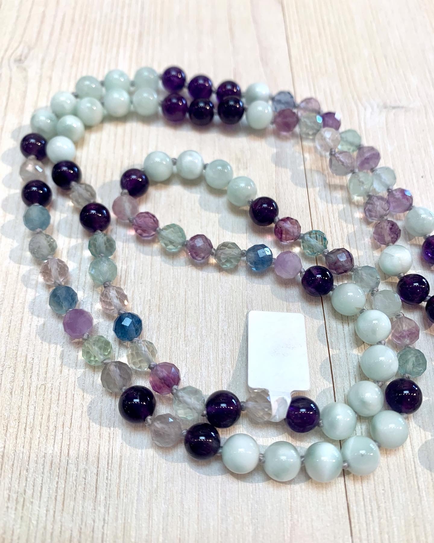 Amethyst beaded tassel mala